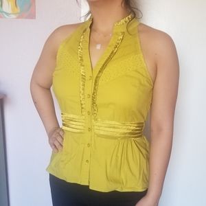 Xoxo vintage lime green halter top